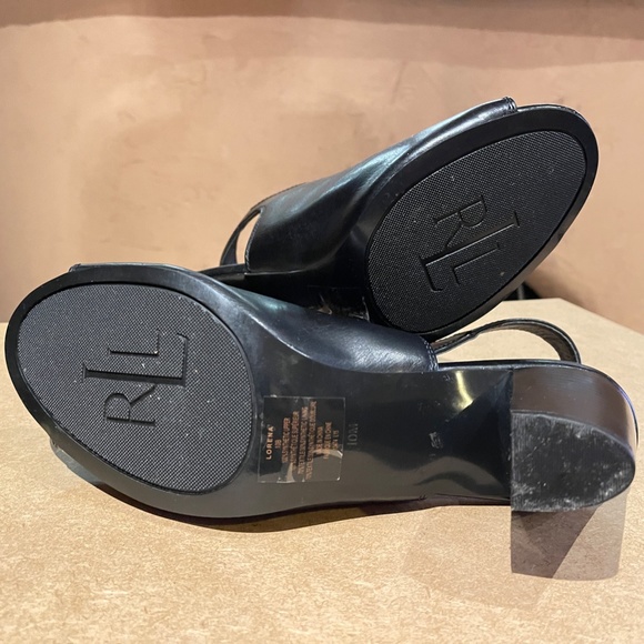 Ralph Lauren Leather Sling Back Sandals - Picture 7 of 7
